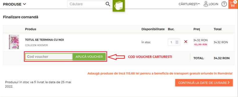 Cum sa folosesti un cod voucher Carturesti
