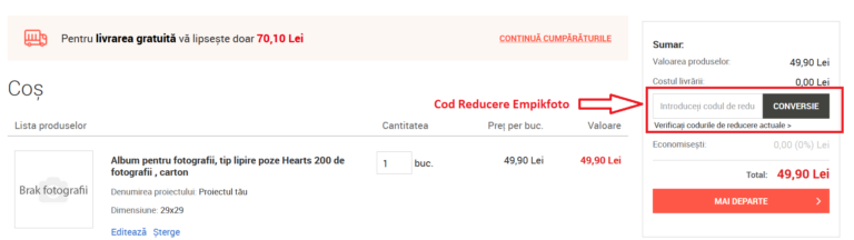Cum folosesti un cod reducere Empik Foto 
