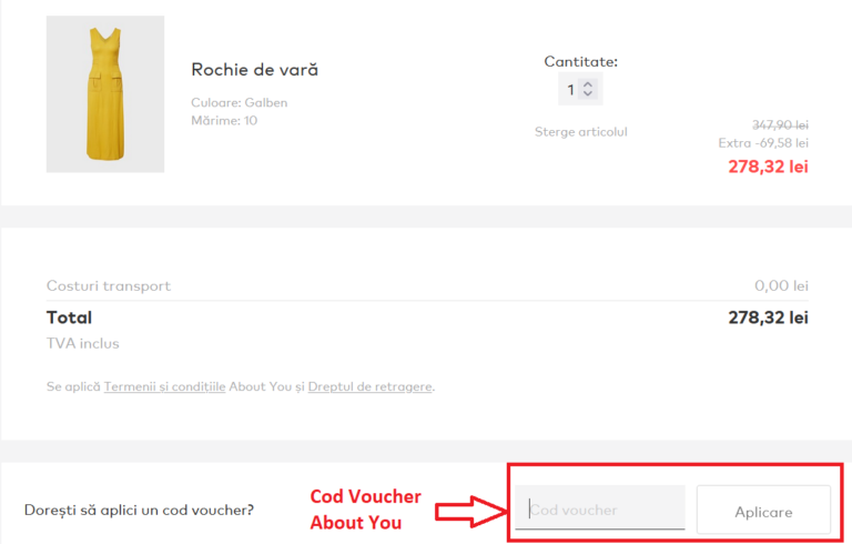 Cum valorificati un cod voucher About You