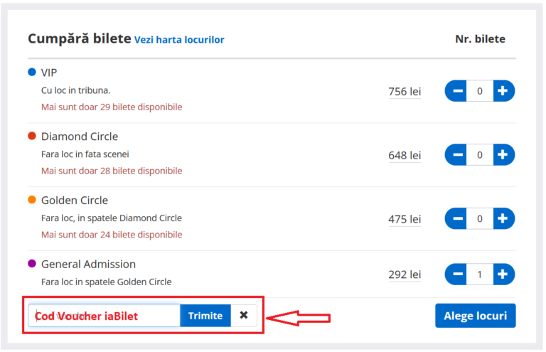Cum aplici un cod voucher iaBilet