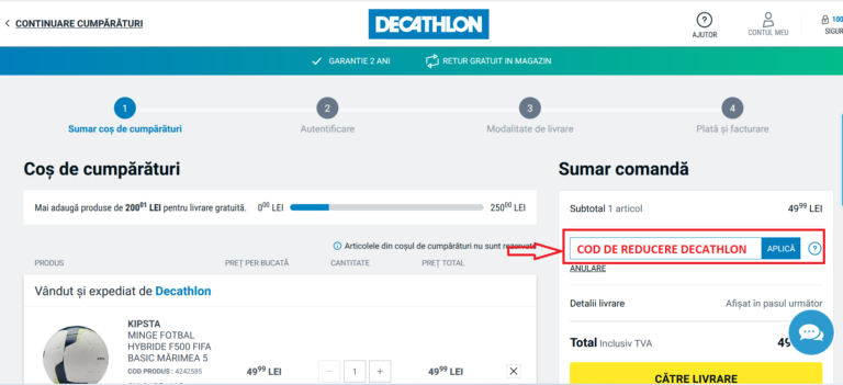 🛠️ Ghid pentru Aplicarea unui Cod de Reducere Decathlon