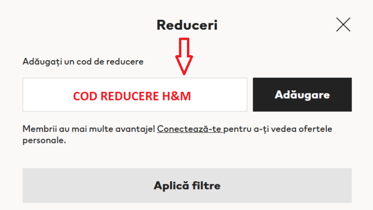 Cum aplici un cod de reducere H&M la comanda