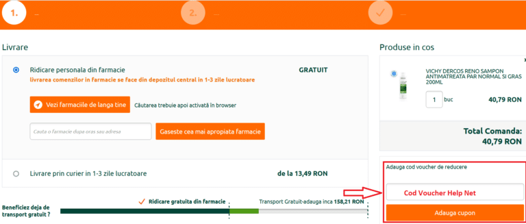 Cum sa aplicati un cod voucher de reducere HelpNet la o comanda