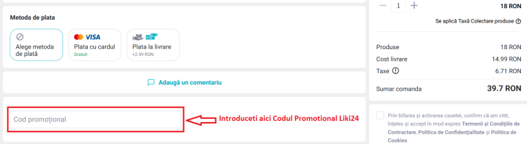 Scurt ghid pentru aplicarea pas cu pas a unui cod promotional Liki24