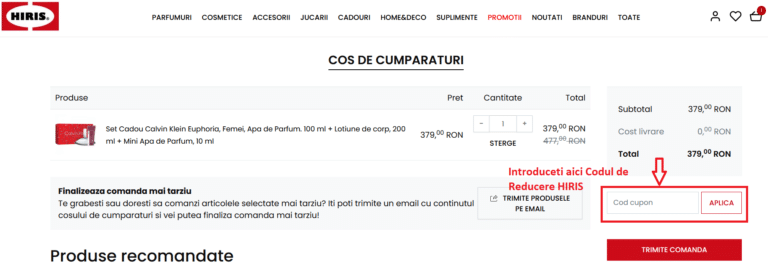 EXACT Cum valorifici un cod reducere Hiris