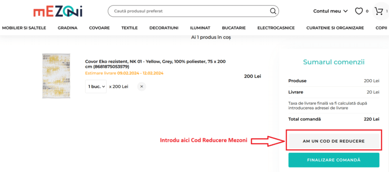 EXACT Cum sa adaugi un cod de reducere MEZONI la o comanda online