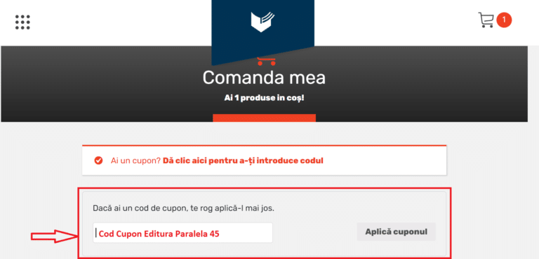 Cum activezi un cod reducere pe Editura Paralela 45