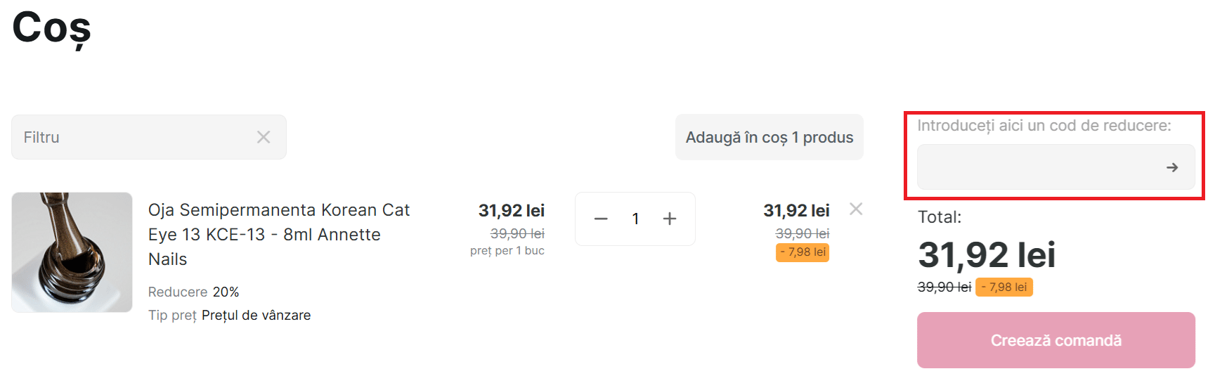 Introdu codul promoțional în acest câmp pentru a obține reducerea instant