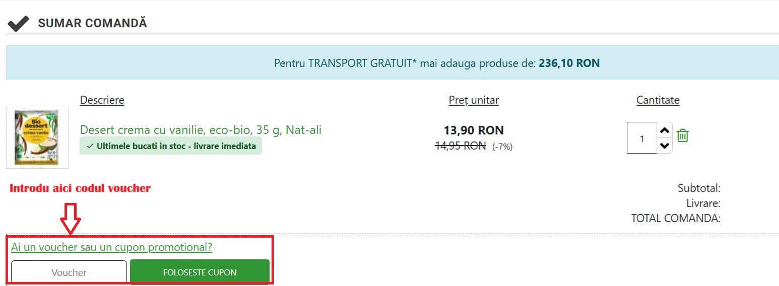 Unde introduci codul de voucher pe site-ul Minunea Naturii – pasul final înainte de aplicarea reducerii