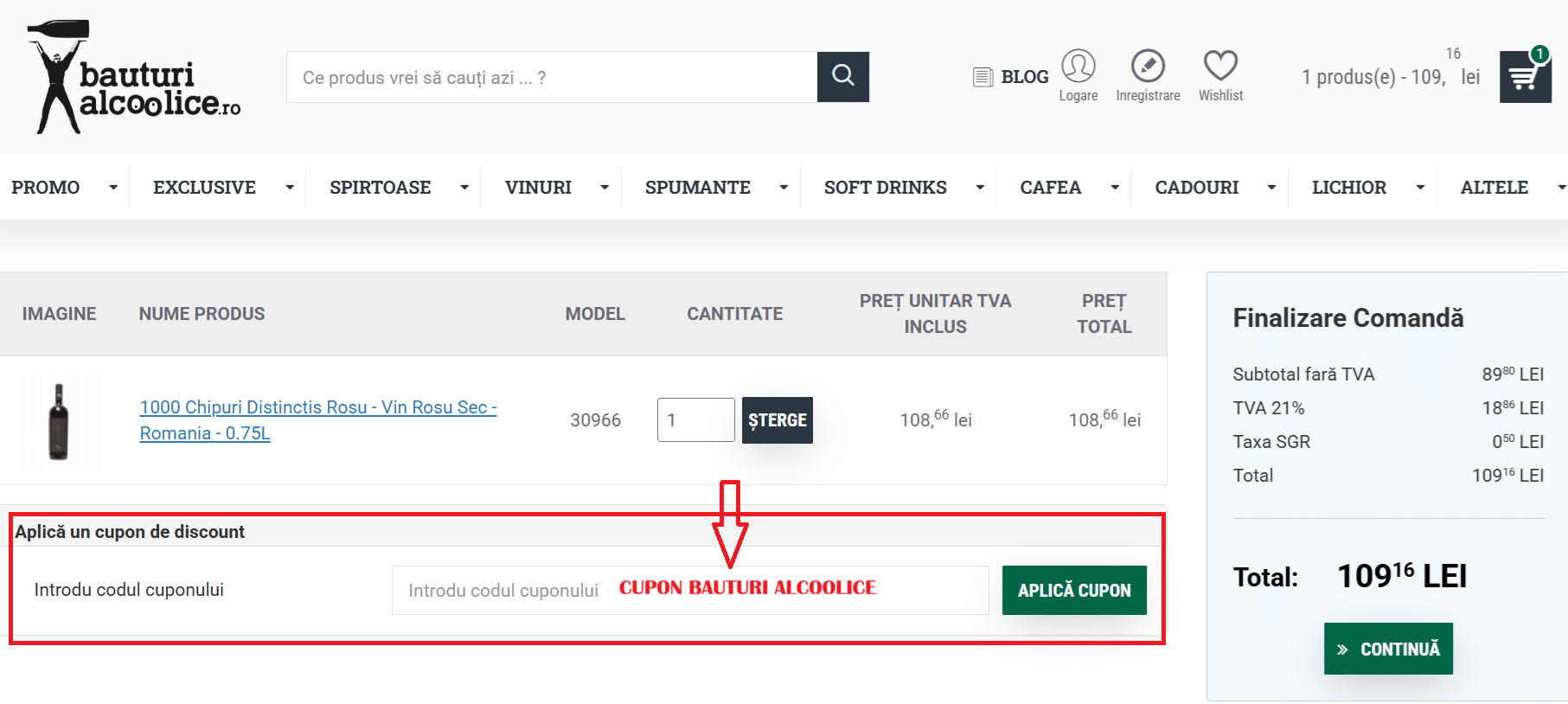 Cum aplici un cod cupon Băuturi Alcoolice – ghid rapid în 5 pași