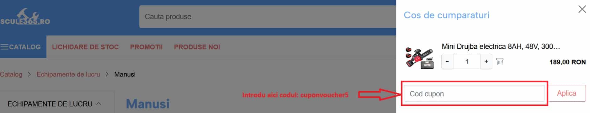 Scurt ghid pentru aplicarea unui cod de reducere Scule365